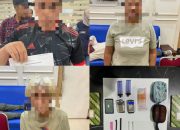 Razia Narkoba di ‘Tangga Buntung’, Tim Gabungan Polda Sumsel Amankan 3 Orang, Sabu dan Alat Bong