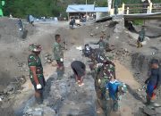 Kodim 1306/Palu bantu mitigasi bencana longsor dengan pasang bronjong