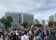 Ratusan orang gelar aksi bela Palestina di depan Dubes Amerika Serikat