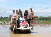 Kapolda Banten Bersama Gubernur Banten Ikuti Zoom Meeting dan Penanaman Padi Serentak