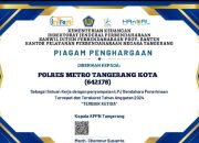Polres Metro Tangerang raih penghargaan bidang pengelolaan keuangan 