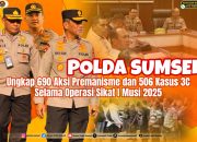 Polda Sumsel Ungkap 690 Kasus Premanisme dan 506 Kasus 3C dalam Operasi Sikat I Musi 2025