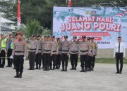 Peringati Hari Juang Polri, Polres Sergai Gelar Upacara di Bawah Rintihan Hujan