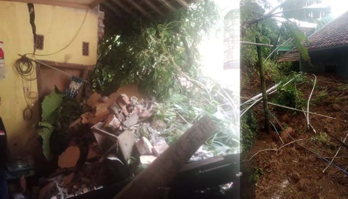 Tiga Rumah Di Dusun Kalipada Jebol diterjang Tanah Longsor