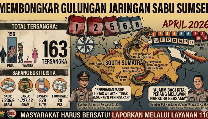 Komitmen Polri Jaga SDM Unggul: Polda Sumsel Bersihkan Jaringan Pengedar Narkotika di Sumatera Selatan