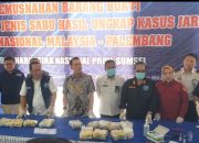 BNNP Sumsel Gelar Ungkap kasus dan Musnahkan Barang Bukti Sabu seberat 16.904,80 gram