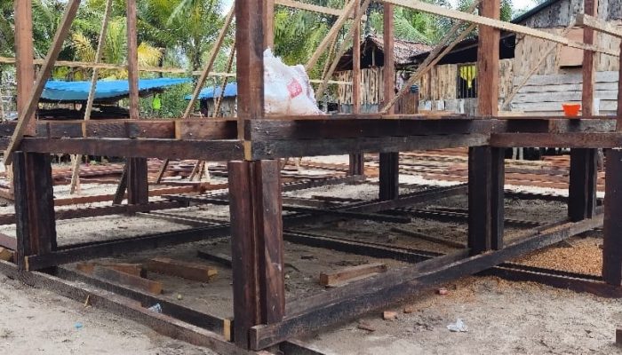 TMMD Ke-128 Kodim 1710/Mimika Gunakan Kayu Besi Berkualitas untuk Bangun Rumah Layak Huni di Kampung Keakwa