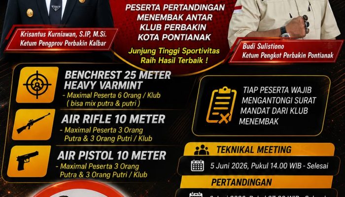 PERBAKIN Kota Pontianak Gelar Pertandingan Menembak Antar Klub, Junjung Tinggi Sportivitas dan Raih Prestasi Terbaik