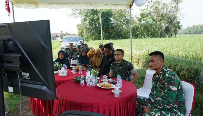 Kegiatan Vicon Serentak Persiapan Panen Raya Perdana di Wilayah Kodim 0402/OKI Digelar di Desa Sindang Sari