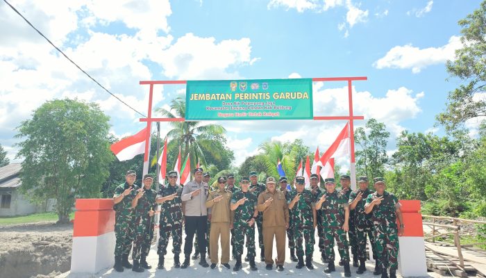 Konektivitas Dua Desa Pulih, Pangdam II/Sriwijaya Tinjau Langsung Jembatan Perintis Garuda