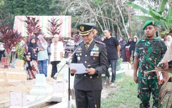 Dandim 0402/OKI Pimpin Upacara Pemakaman Militer Almarhum Kopda Robi Angriawan