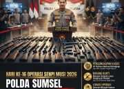 Polda Sumsel Ungkap 29 Kasus hingga Hari ke-16 Operasi Senpi Musi 2026, Ratusan Senpi Ilegal Diamankan