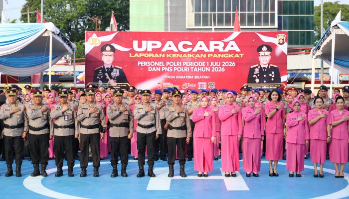 Kapolda Sumsel Pimpin Kenaikan Pangkat 1.465 Personel Polri dan PNS Polri, Wujud Penghargaan atas Dedikasi Pengabdian