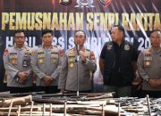 Negara Hadir Berantas Senpi Ilegal, Polda Sumsel Musnahkan Ratusan Senjata Api Hasil Ops Senpi Musi 2026