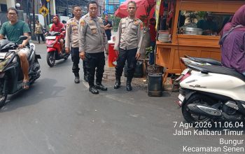 Kapolsek Senen Pimpin Patroli Sambang Objek Vital, Antisipasi Gangguan Kamtibmas dan Curanmor