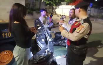 Cegah Kejahatan Malam Hari, Polsek Metro Tanah Abang Gelar Razia Di Jalan Kh. Mas Mansyur
