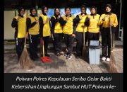 Polwan Polres Kepulauan Seribu Gelar Bakti Kebersihan Lingkungan Sambut HUT Polwan ke-78