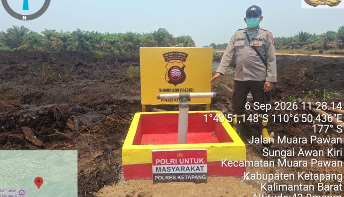 Polres Ketapang Perkuat Penanggulangan Karhutla dengan Pembangunan Sumur Bor Presisi di Kecamatan Muara Pawan