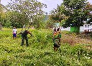 Gotong Royong di Batom sambut HUT Ke-81 TNI