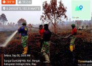 Kodam XIX/Tuanku Tambusai Bersama Tim Gabungan Lanjutkan Penanganan Karhutla di Sungai Guntung Hilir