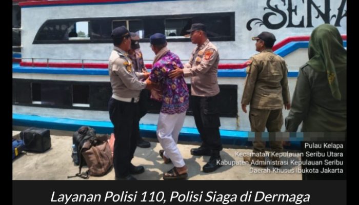 Layanan Polisi 110, Polisi Siaga di Dermaga Kedatangan Kepulauan Seribu Berikan Pelayanan Humanis