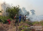 Deteksi 10 Titik Hotspot, Polres Ketapang Bersama Tim Gabungan Lakukan Pemadaman Karhutla di Kendawangan